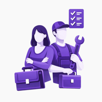 trabajadores de negocio local