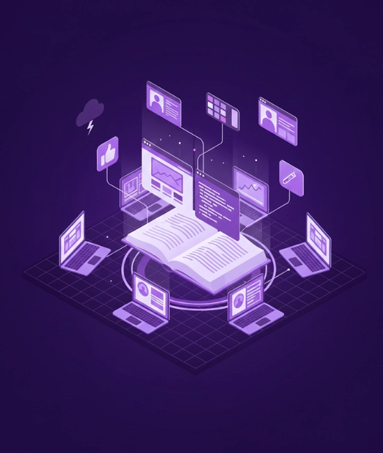 Ilustración representativa de tecnologías y ordenadores